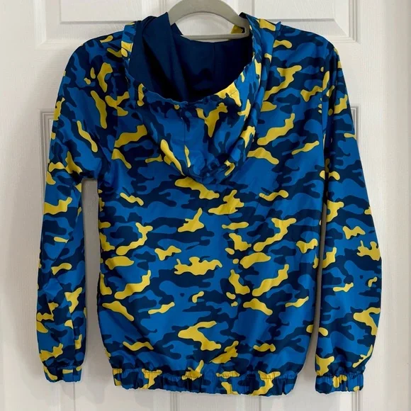 Cub Scout BSA Scouting Blue Gold Camo Hooded Windbreaker Jacket Coat Youth Sz L - Picture 11 of 14
